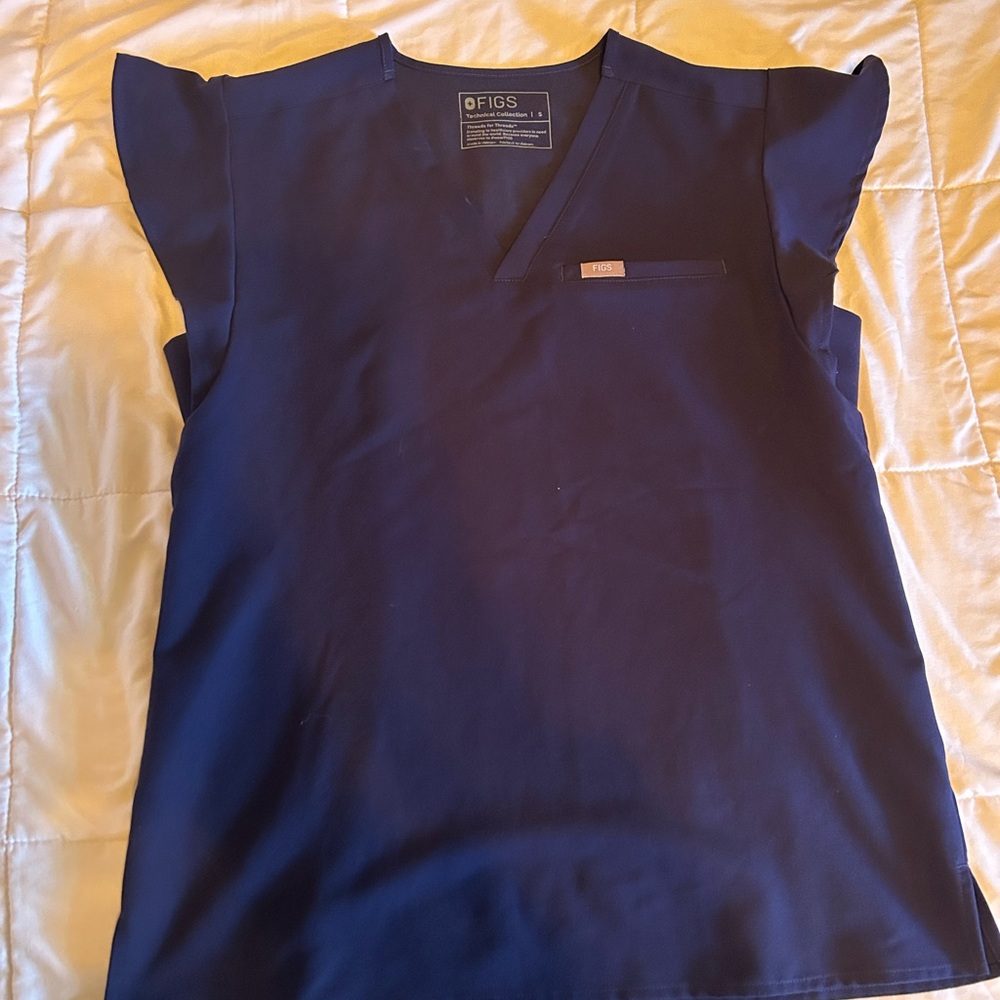 FIGS women’s Dark Blue V-Neck Top